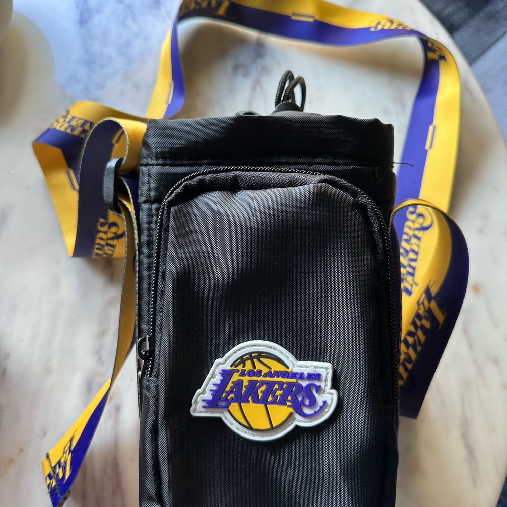 Los Angeles Lakers Black Crossbody Bag